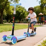 Trottinette enfant - mod�le 3 roues - height adjustable - pliable - am�lioration la direction - flashing ...