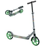 Trottinette enfant 6 - 12 ans pliable verte - guidon r�glable - 2 grandes roues - frein arri�re garde ...