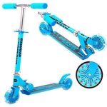 Trottinette enfants - pliable - 2 roues led - hauteur rglable 59 - 81 cm - 3 - 10 ans - bleu