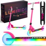 Trottinette enfant - lumi ride - 2 roues 7 couleurs led 20 programmes - 3 + ans 50 kg pliable rglable ...