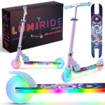 Trottinette enfant - lumi ride - 2 roues 7 couleurs led 20 programmes - 3 + ans 50 kg pliable rglable ...