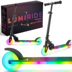 Trottinette enfant - lumi ride - 2 roues 7 couleurs led 20 programmes - 3 + ans 50 kg pliable r�glable ...