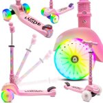 Trottinette enfant - lumi ride - 3 roues 7 couleurs led 20 programmes - 3 + ans 50 kg pliable rglable ...