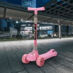 Trottinette évolutive enfant zhongli 3 roues pliable hauteur réglable - rose Trottinette évolutive enfant zhongli 3 roues pliable hauteur réglable - rose