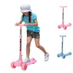 Trottinette filles - mipan - trottinette enfants 3 roues - rglable - rose pastel - pliable - pour 2 ...
