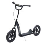 Trottinette patinette pneus 30 cm hauteur guidon r�glable poign�e frein et b�quille acier noir