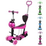 Trottinette avec si�ge amovible 5 en 1 pour enfant - mipan - avce 3 led roues plateau antid�rapant - ...