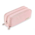 Trousse scolaire fille 3 compartiments - rose grande capacit (21x8. 5x6. 5cm) lgre en tissu oxford ...