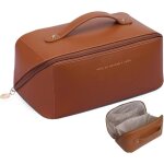 Trousse de maquillage - aucunely - sac cosm�tique de voyage - marron - synth�tique - femme