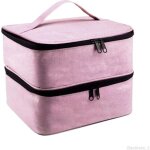 Trousse de rangement vernis à ongles 30 grilles pour sets manucure huile essentielle rose Trousse de rangement vernis à ongles 30 grilles pour sets manucure huile essentielle rose