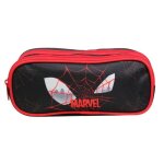 Trousse scolaire - marvel - spider - man - 2 compartiments - noir - polyester rsistant
