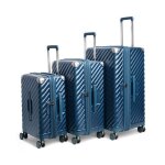 Trunk set de 3 valises deluxe avec expandeur - bleu