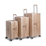 Trunk set de 3 valises deluxe avec expandeur - champagne