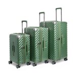 Trunk set de 3 valises deluxe avec expandeur - vert