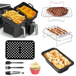 Ttlife 10pcs accessoires de friteuse sans huile pour ninja foodi af300eu friteuse  air double avec moule ...