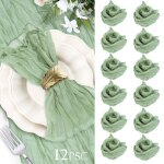 Ttlife 12pcs serviettes en tissu pliées boho vertes serviettes en tissu chemin de table en étamine vert ... Ttlife 12pcs serviettes en tissu pliées boho vertes serviettes en tissu chemin de table en étamine vert ...
