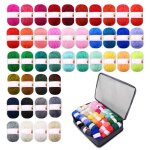 Ttlife 42pcs * 25g pelote de laine pour crochet pelotes de laine et fils cheveaux de fil en acrylique ...