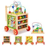 Ttlife 6 en 1 trotteur b�b� bois multifonctionnel chariot de marche b�b� hauteur de poign�e r�glable ...