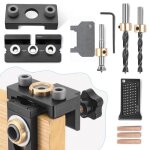 Ttlife 8 / 10 / 15 mm gabarit de perçage kit de guide de perçage en bois 3 en 1 avec clip de positionnement ... Ttlife 8 / 10 / 15 mm gabarit de perçage kit de guide de perçage en bois 3 en 1 avec clip de positionnement ...