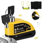 Ttlife bloque - disque dalarme antivol pour frein  disque de moto rechargeable avec alarme 110 db avec ...
