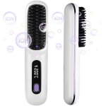 Ttlife brosse lissante cheveux lisseur de cheveux � ions n�gatifsrechargeable 3 temp�ratures r�glables ...