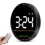 Ttlife grande horloge murale numrique de 10 rveil enfichable 12 / 24 heures horloge de gym tlcommande ...