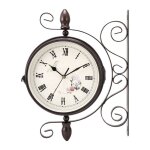 Ttlife horloge de gare noire à double facehorloge metal pour salon cuisine chambres horloges murales ... Ttlife horloge de gare noire à double facehorloge metal pour salon cuisine chambres horloges murales ...