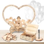 Ttlife livre dor de mariage en bois dcoration de mariage en forme c?urs en bois avec cadre en forme ...