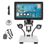 Ttlife microscope num�rique 7inch 1200x 12mp microscope usb �cran rotatif hd / 8 lumi�res led / 12 langues ...