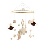 Ttlife mobile lit b�b� bois carillon �olien avec �toiles lunes et nuages au crochet d�corations suspendues ...
