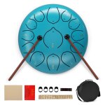 Ttlife steel tongue drum 12 pouces 13 notes tambour de langue avec sac baguettes livre de musique gu�rison ...