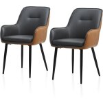 Tukailai chaises de salle  manger lot de 2 chaises de cuisine en simili - cuir pais et rembourr occasionnel ...