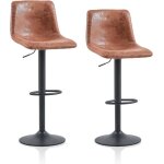 Tukailai ensemble de 2 tabourets de bar en simili cuir chaises de bar hauteur rglable tabouret rotatif ...