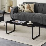 Tukailai table basse en verre pour salon table basse noire avec rangement cadre en métal pour bureau ... Tukailai table basse en verre pour salon table basse noire avec rangement cadre en métal pour bureau ...