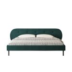 Tulsa - lit capitonn� 140x190cm vert avec t�te de lit et sommier