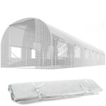 Tunnel de jardin en aluminium 3x6m (18m2) blanc plonos Tunnel de jardin en aluminium 3x6m (18m2) blanc plonos