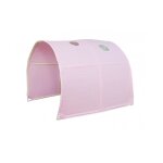 Tunnel de lit enfant - rose - structure en plastique - rideau en coton