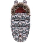 Tutumi chancelire bb sac de couchage pour poussette 100x55 cm teddy pro roso gris / rose