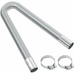 Tuyau d�chappement flexible 60 cm acier inoxydable avec 2 colliers tuyau pour chauffage diesel 25 mm ...