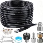 Tuyau de nettoyage des canalisations + 4 buses 15m tuyau