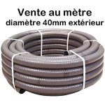 Tuyau pvc pression souple à coller Ø 40mm diamètre / bassins et piscines / vente au mètre Tuyau pvc pression souple à coller Ø 40mm diamètre / bassins et piscines / vente au mètre
