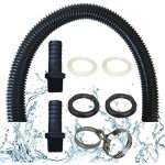 Tuyau de raccordement pour rcuprateur deau de pluie avec 2 douilles et contre - crou kit pour tonneau ...