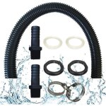 Tuyau de raccordement du recuperateur d eau de pluie y compris 2 douilles de tuyau avec contre - crou ...