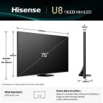 Hisense 75u8q - tv mini - led qled 75 (189cm) - 4k uhd