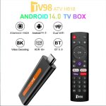 Tv box stick tv98 bo�te tv android 14. 0 h618 hdr 10 + 2g + 16g 8k ultra hd wifi double bande 2. 4g & ...