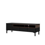 Tvilum meuble tv 1 porte 3 tiroirs viborg - décor noyer et noir - l 1557 x p 483 x h 482 cm Tvilum meuble tv 1 porte 3 tiroirs viborg - décor noyer et noir - l 1557 x p 483 x h 482 cm