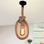 U - do lustre en corde de chanvre 1m suspension luminaire design vintage lampe illumin pour salon escalier ...