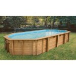 Ubbink piscine bois oca 470x860 h130cm - liner bleu - hors sol semi enterre ou enterre - garantie ...