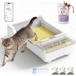 Ubpet robotail c32 xxl bac � liti�re ouvert automatique anti - fuite pour chats 15?10 kg