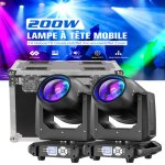 Uiing dj lyre 200w - lumi�res de sc�ne � prisme � 18 facettes - gobo et effet demi - couleur - pack de ...